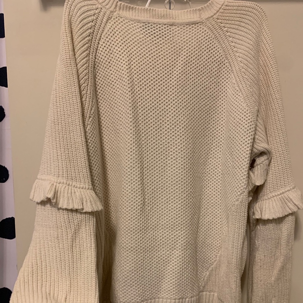 Off-White Knit Sweater with Ruffles - Picture 4 of 4